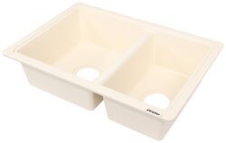 Better Bath RV Kitchen Sink - Double Bowl - 25" Long x 17" Wide - Parchment - LC85ZR