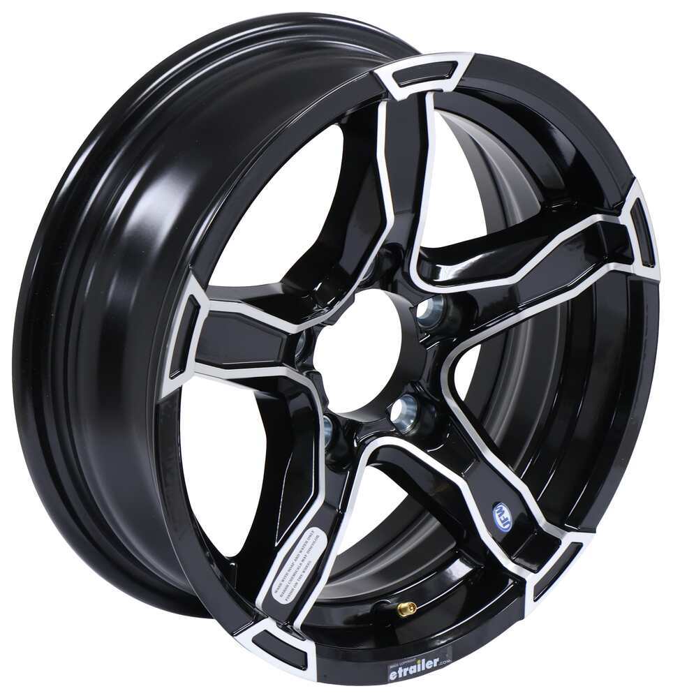 Aluminum Liger Trailer Wheel - 14" x 5" - 5 on 4-1/2 - Glossy Black - LH22FR