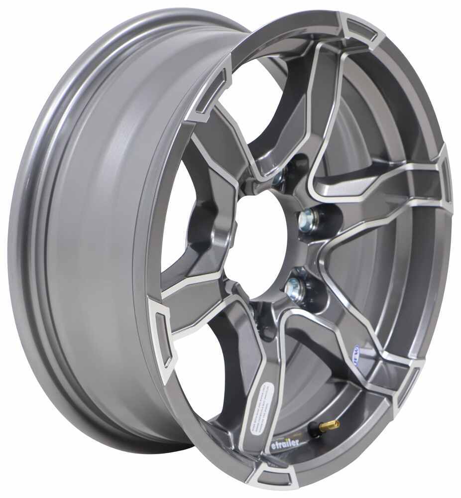Aluminum Liger Trailer Wheel - 16" x 6" Rim - 6 on 5-1/2 - Gunmetal - LH25FR