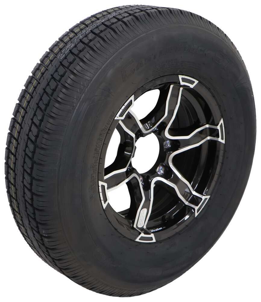 Castle Rock ST225/75R15 Radial Tire w/ 15" Liger Aluminum Wheel - 6 on 5-1/2 - LR D - Black - LH29FR