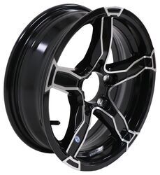 Aluminum Liger Trailer Wheel - 15" x 5" Rim - 5 on 4-1/2 - Glossy Black - LH34FR