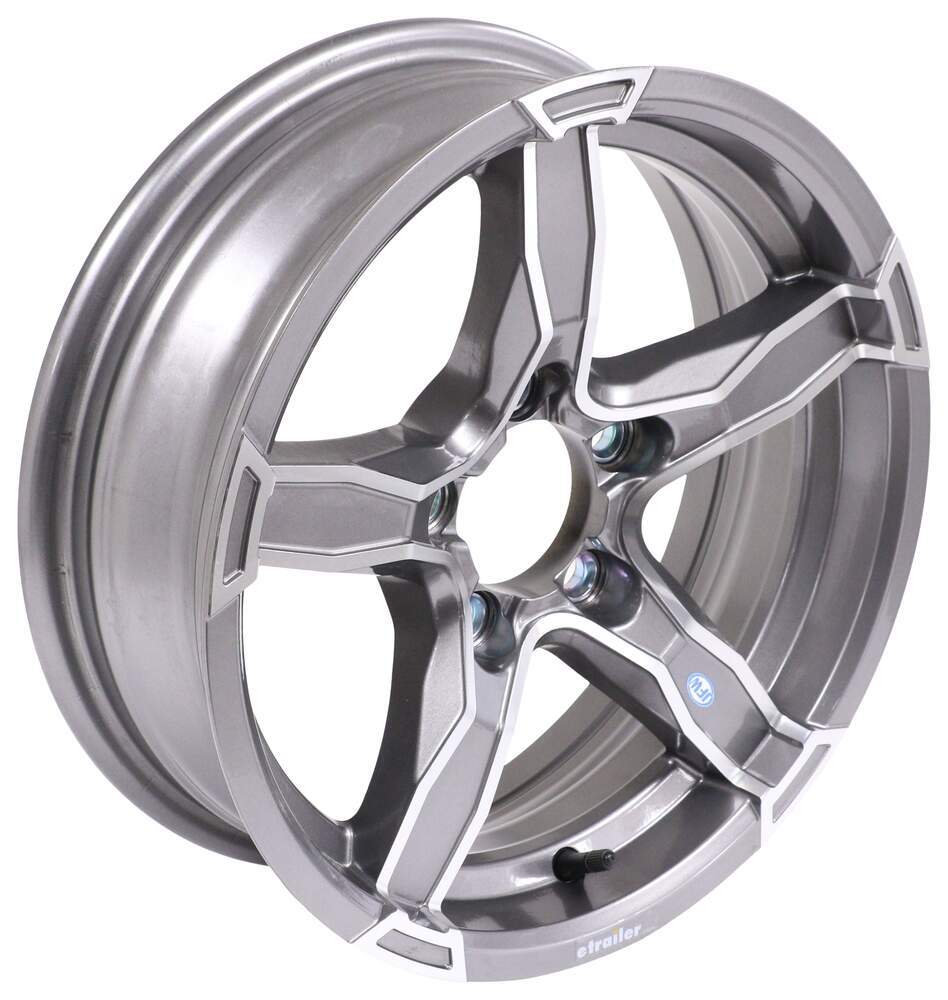 Aluminum Liger Trailer Wheel - 15" x 5" - 5 on 4-1/2 - Gunmetal Gray - LH35FR