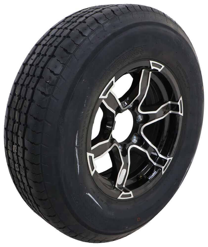 Westlake ST225/75R15 Radial Tire w/ 15" Liger Aluminum Wheel - 6 on 5-1/2 - Glossy Black - LH36FR