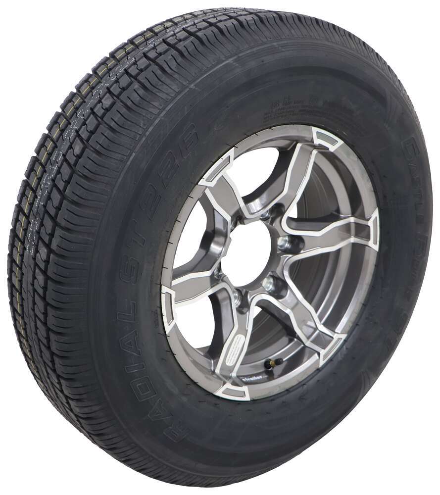 Castle Rock ST225/75R15 Radial Tire w/ 15" Liger Aluminum Wheel - 6 on 5-1/2 - LR D - Gray - LH56FR