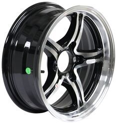 Aluminum Wildcat Trailer Wheel - 15" x 6" Rim - 5 on 4-1/2 - Glossy Black - LH59VR
