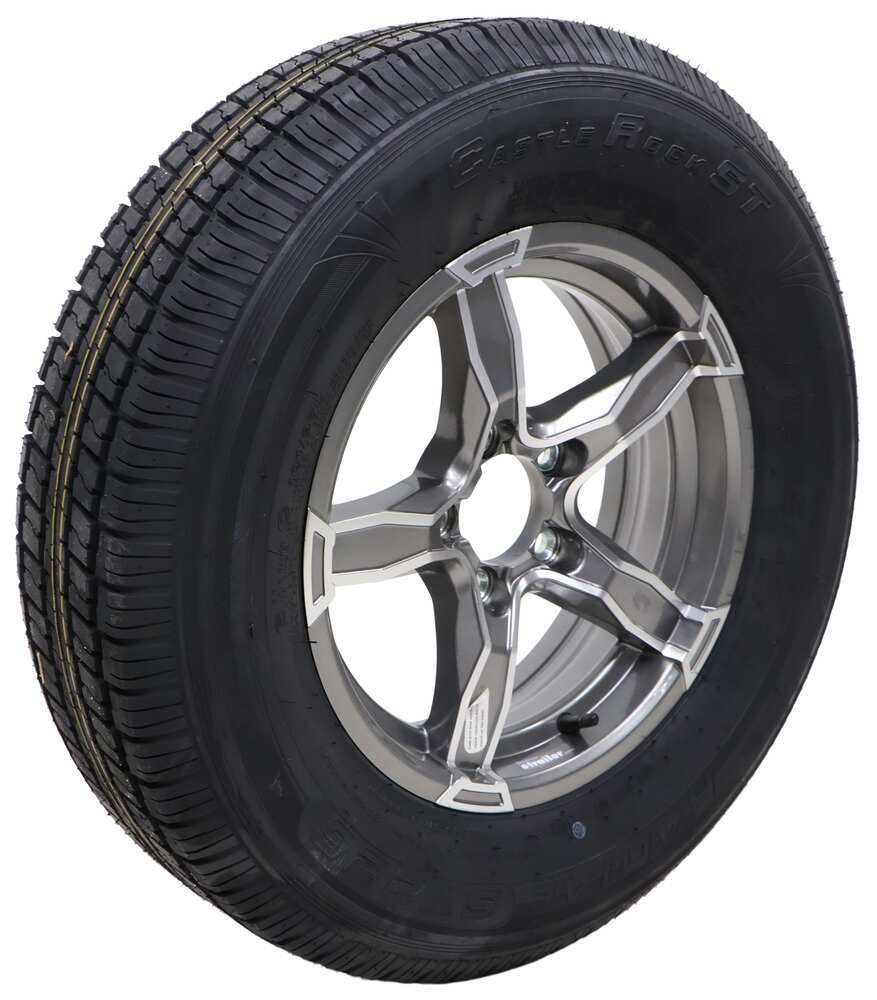 Castle Rock ST205/75R15 Radial Tire w/ 15" Liger Aluminum Wheel - 5 on 4-1/2 - LR C - Gray - LH79FR
