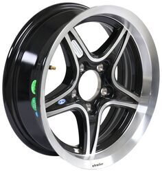 Aluminum Margay Trailer Wheel - 15" x 5" Rim - 5 on 4-1/2 - Glossy Black - LH94VR