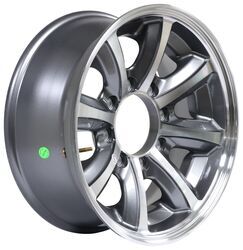 Aluminum Bearcat Trailer Wheel - 17-1/2" x 6-3/4" Rim - 8 on 6-1/2 - Gunmetal Gray - LH97VR