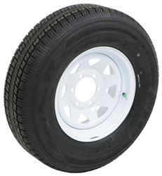 Castle Rock ST225/75R15 Radial Trailer Tire w/ 15" White Spoke Wheel - 6 on 5-1/2 - LR D