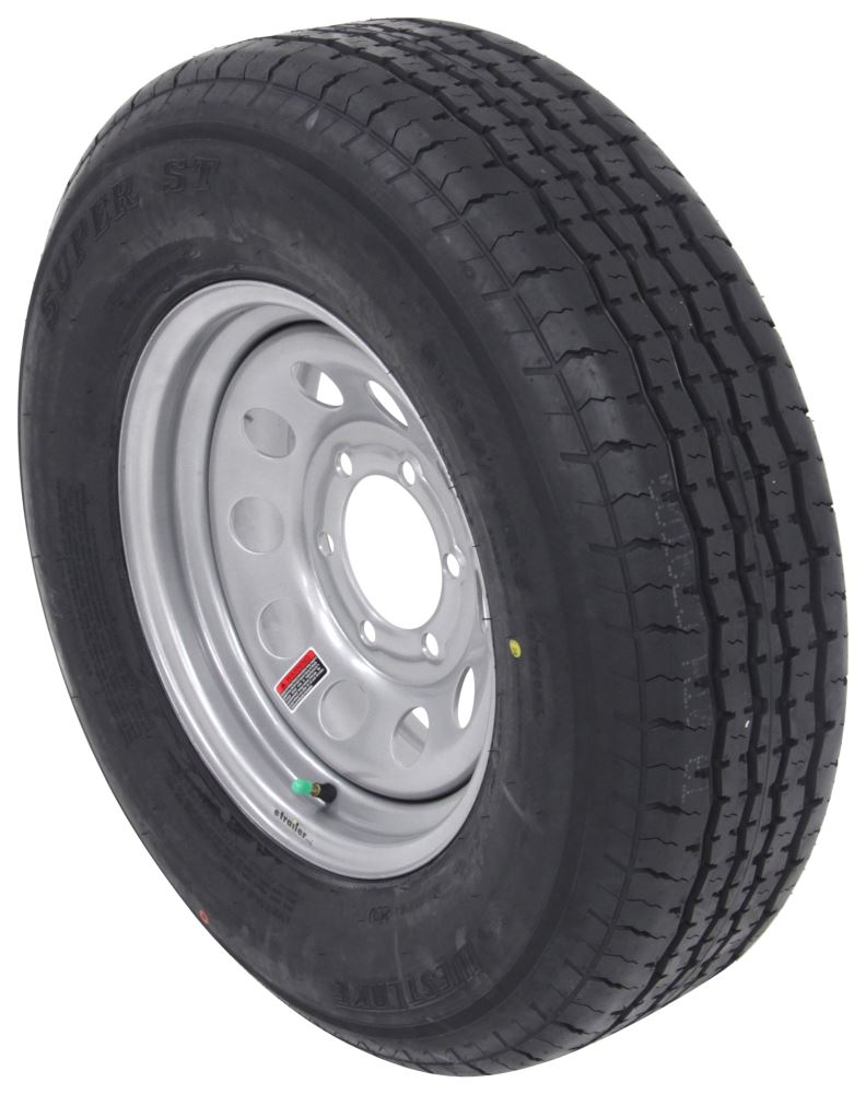 Westlake ST225/75R15 Radial Trailer Tire w/ 15" Silver Mod Wheel - 6 on Westlake St225 75r15 Radial Trailer Tire Load Range E