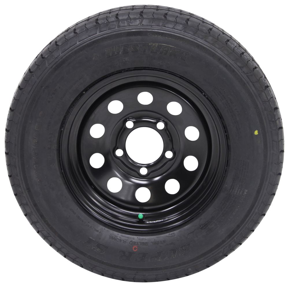 5 on 4.5 White Modular 2-Pack Radial Trailer Tire On Rim ST175/80R13C 13X4.5 