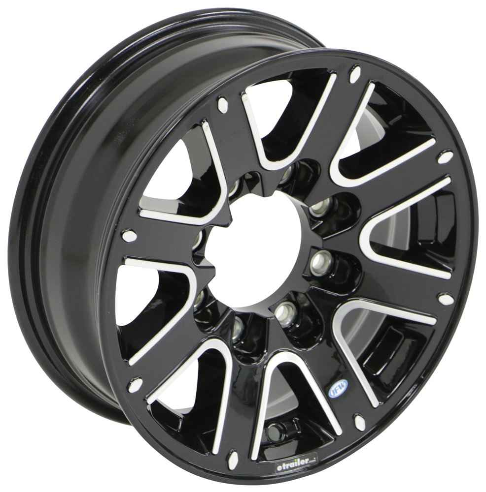 Aluminum Leopard Trailer Wheel 16" x 6" Rim 8 on 61/2 Black