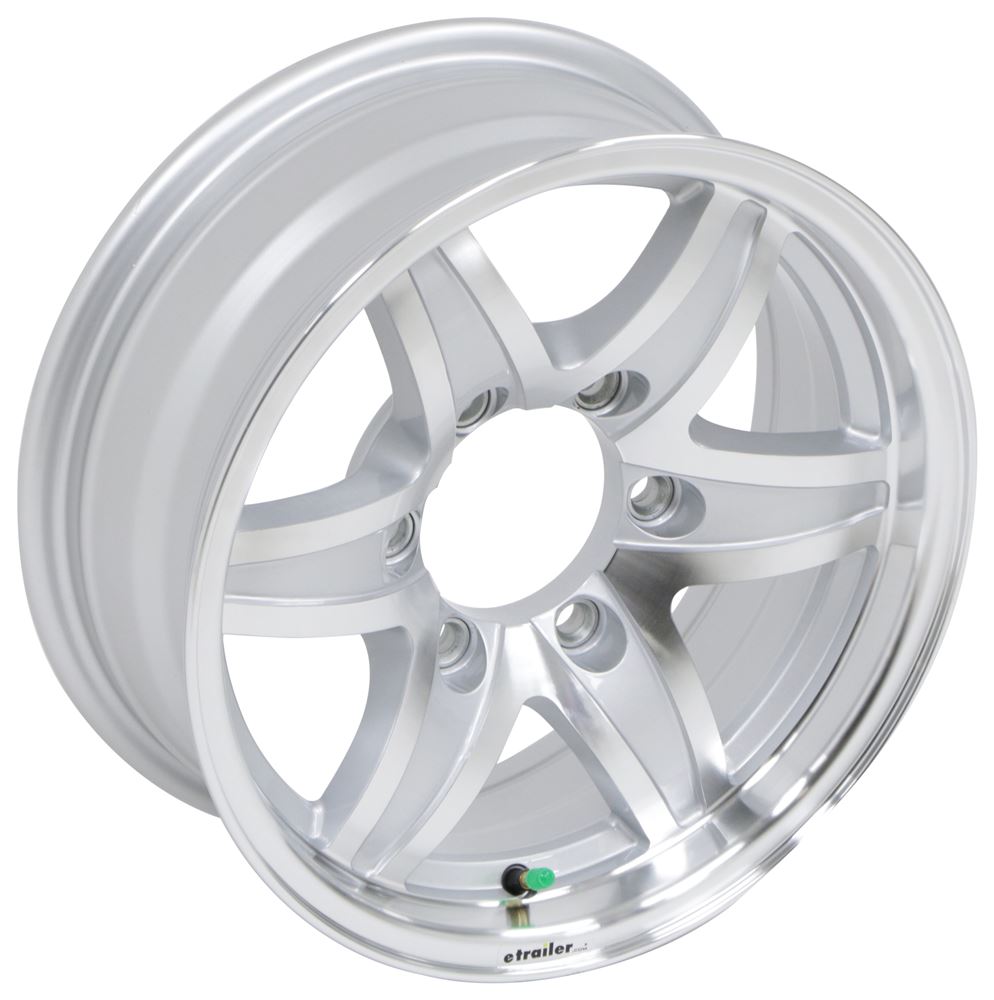 Aluminum Lynx Trailer Wheel - 15" x 6" Rim - 6 on 5-1/2 - Silver 6 on 5-1/2 Inch LHSL311
