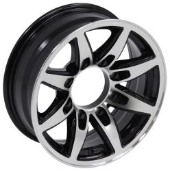 Aluminum Bobcat Trailer Wheel - 16" x 6" Rim - 8 on 6-1/2 - Glossy Black - LHSO513B