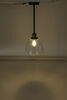 0  pendant light led gustafson 12v rv w/ shade - 20 inch tall clear glass satin black