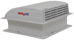 MaxxFan Mini Plus Manual RV Roof Vent w/ 12V Fan - LED Light - White                                