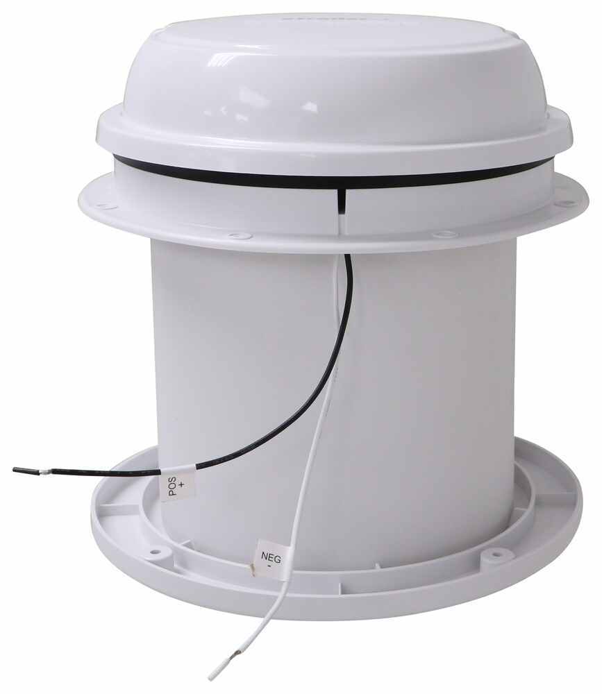 MaxxFan Dome Roof Vent w/ 12V Fan 6" Diameter Manual Lift White Maxxair RV Vents and Fans