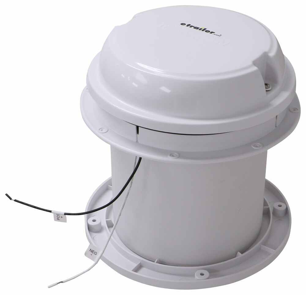 MaxxFan Dome Roof Vent w/ 12V Fan 6" Diameter Manual Lift White Maxxair RV Vents and Fans