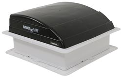 MaxxFan Mini Plus Manual RV Roof Vent w/ 12V Fan - LED Light - Black                                