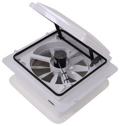 MaxxFan Roof Vent w/ 12V Fan - Manual Lift - 4 Speed - White - MA00A04301K