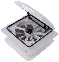 MaxxFan Roof Vent w/ 12V Fan - Manual Lift - 4 Speed - White