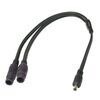 battery charger y-cable y-splitter cable - 2.5 mm plug to twin dc outlets 12 inch long