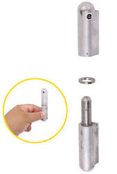 Weld-On Hinge with Stainless Steel Bushing and Pin - Aluminum - 3-15/16" Long - 3/8" Pin - MA96ZR