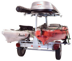Malone 2 Tier LowBed MicroSport Trailer with Saddles - Cargo Box - Fishing Rod Tube - 800 lbs - MAL62FR