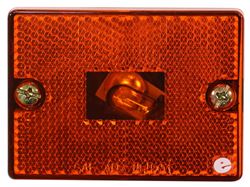 Optronics Trailer Clearance or Side Marker Light w/ Reflector - Incandescent - Square - Amber Lens - MC36AB