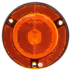 Trailer Clearance or Side Marker Light w Reflector - Submersible - Round - Amber Lens - Amber Flange - MC52AXB