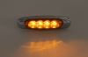 clearance lights 6l x 1-1/2w inch miro-flex led or side marker light w/ chrome bezel - submersible 4 diodes amber lens