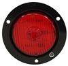 LED Clearance and Side Marker Trailer Light w/ Flange - Submersible - 7 Diodes - Round - Red Lens