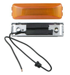 Optronics ThinLine Clearance or Side Marker Light w/ Chrome Bracket - Submersible - 3 Diodes - Amber - MCL67ABCB
