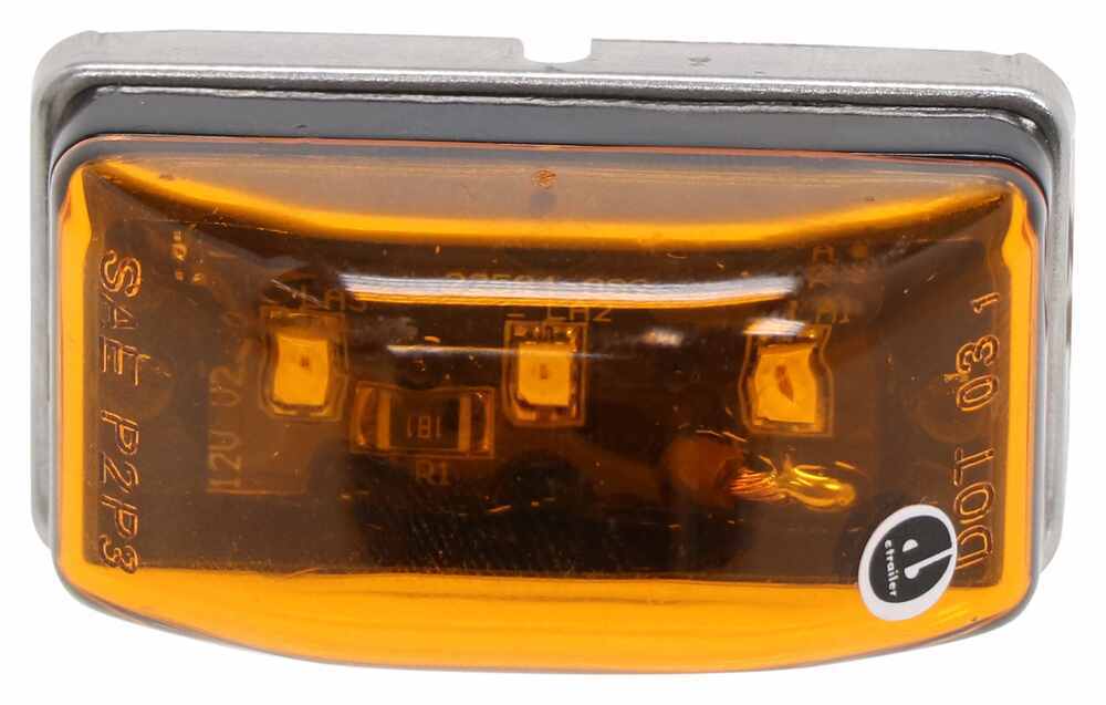 Optronics LED Clearance or Side Marker Light - Submersible - 3 Diodes - Rectangle - Amber Lens - MCL95AB