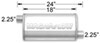 2-1/4 inch inlet diameter 24l x 9w 4t magnaflow performance muffler - universal stainless steel satin finish