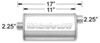 2-1/4 inch inlet diameter 17l x 9w 4t magnaflow performance muffler - universal stainless steel satin finish