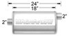 2 inch inlet diameter 24l x 8w 5t magnaflow performance muffler - universal stainless steel satin finish