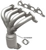 direct fit non-spun construction magnaflow ceramic catalytic converter w/o2 port - stainless steel