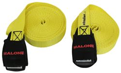 Malone Cam Buckle Load Straps with Buckle Protectors - 18' Long - Yellow - Qty 2 - MPG307-18