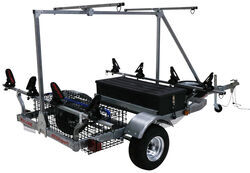 Malone 2 Tier MegaSport Trailer with Saddles for 2 Kayaks - Storage Containers - 1,000 lbs - MPG550-TU