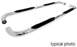 Bully Round Nerf Bars - 3" Diameter - Mirror Polished Stainless Steel - NB-1109X