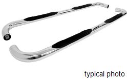 Bully Round Nerf Bars - 3" Diameter - Mirror Polished Stainless Steel                          