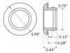 trailer lights grommet rubber for 3/4 inch round - recessed mount open back