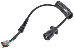 7-Pole Blade to 5-Pin Delphi Connector Wired Trailer Adapter with 2-Pin Backup Camera Plug - Coiled - OPT42ER
