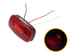 LED Trailer Clearance, Turn Signal, or Side Marker Light w/ Reflex Reflector - Black Base - Red Lens - OPT44NR