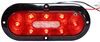 tail lights submersible fusion led hardwired trailer light - stop turn backup oval red/clear lens 12 diodes