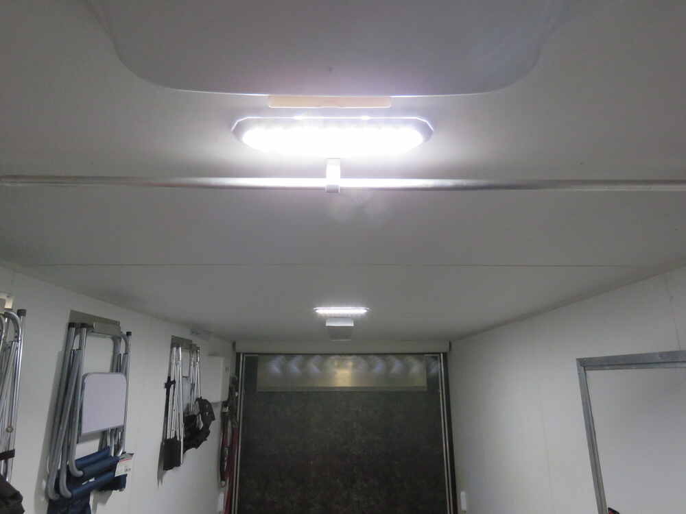 Opti-Brite 12V/24V LED RV Dome Light - Single - Surface or Recessed -  13-1/2 Long - White Trim Optronics RV Interior Lights OPT58FR