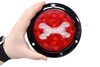 tail lights 5-1/2 inch diameter fusion led hardwired trailer light - stop turn backup round red/clear x lens 20 diodes