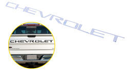 Chevy "Chevrolet" Truck Tailgate Lettering Emblem - Flat Style - Black Platinum - P32FR