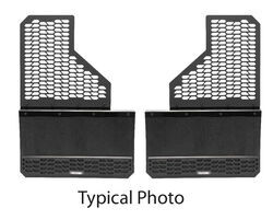 Mud Skins Dually Mud Flaps - Hex Shield - Brushed Stainless Steel - Rear - Qty 2